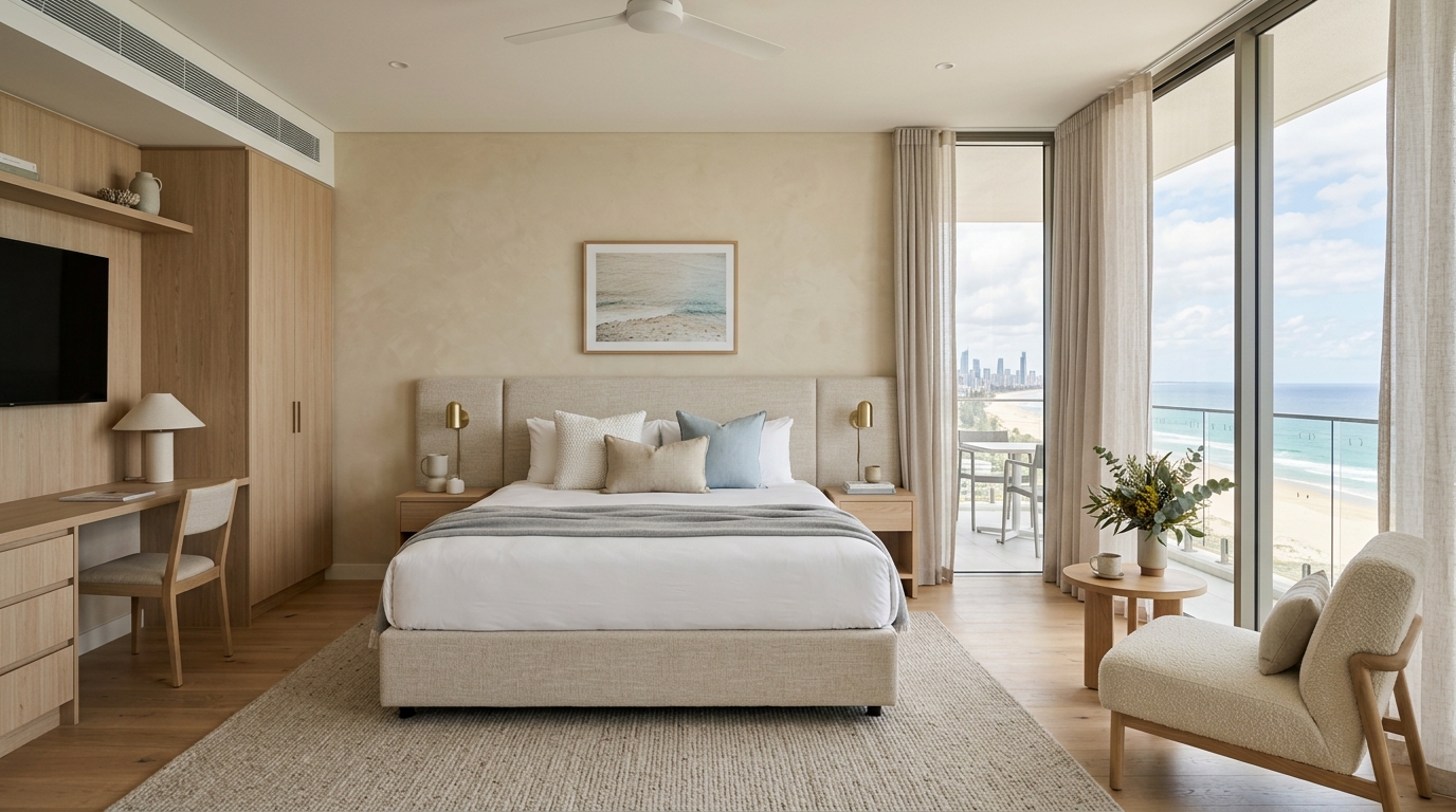 Urban Coast King room with contemporary neutral interior